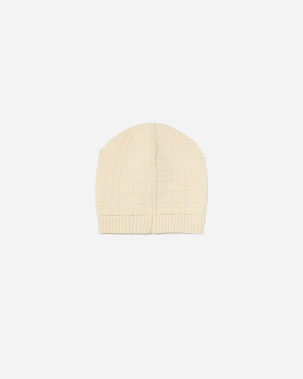 Spell-Out Knit Beanie in Natural