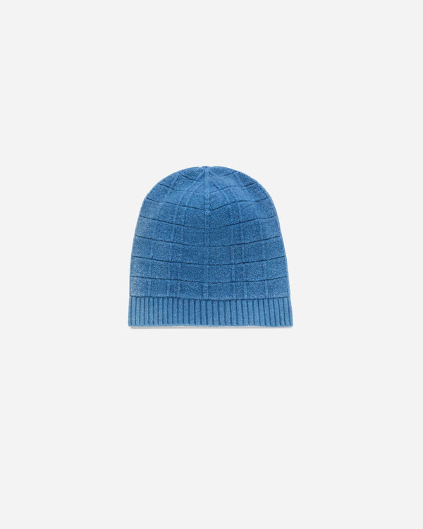Spell-Out Knit Beanie in Blue Sea