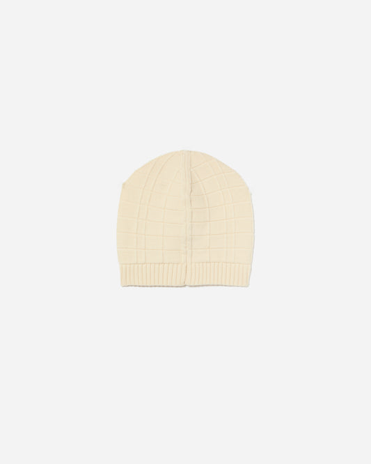 Spell-Out Knit Beanie in Natural