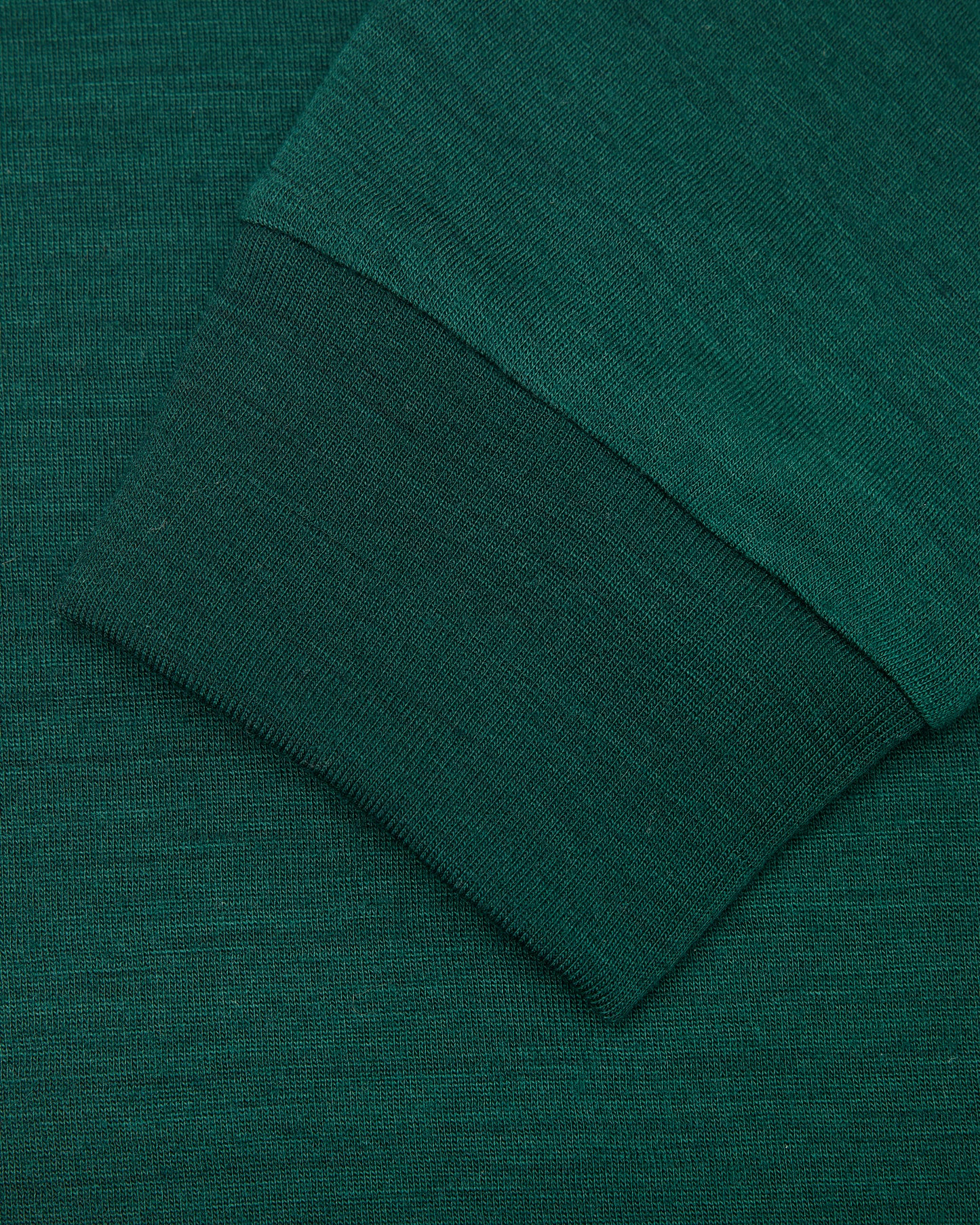 Embroidered Dark Green Merino Long Sleeve Golf Shirt – Mid-Weight