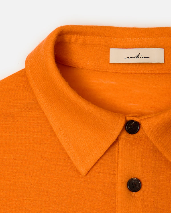 Orange Merino Long Sleeve Golf Shirt – Light-weight