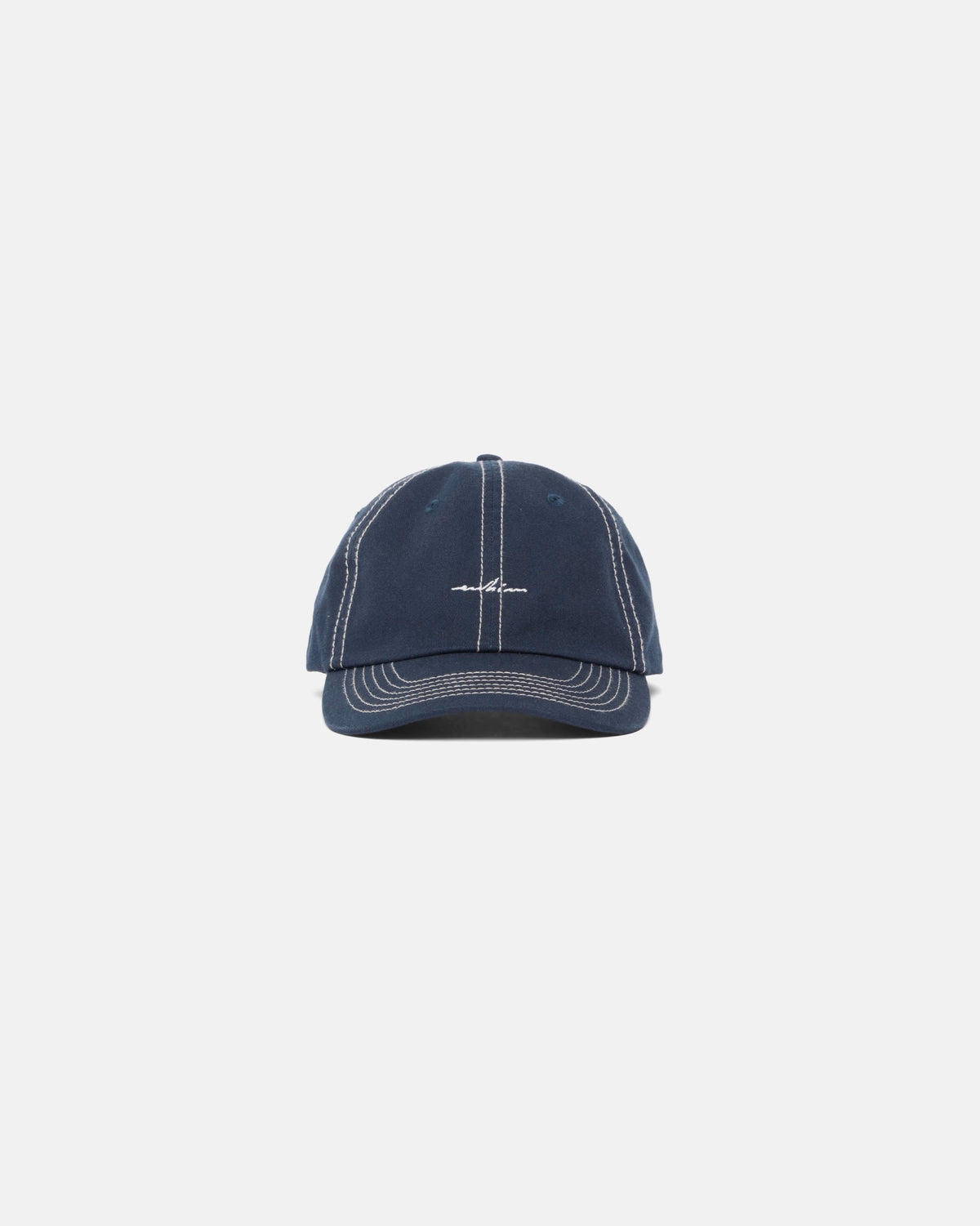 Blue & White Contrast Stitch Embroidered Hat