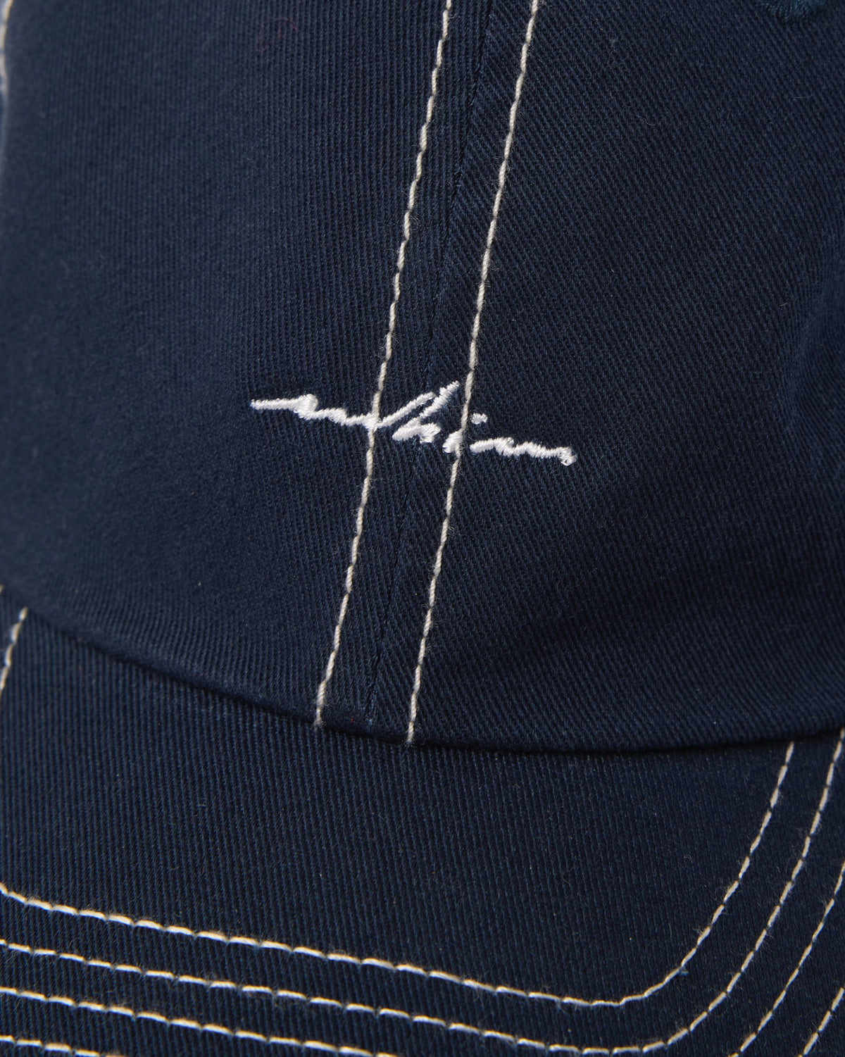 Blue & White Contrast Stitch Embroidered Hat