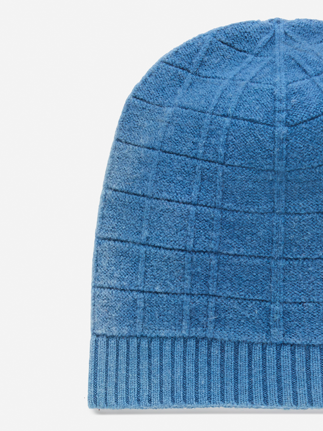 Spell-Out Knit Beanie in Blue Sea