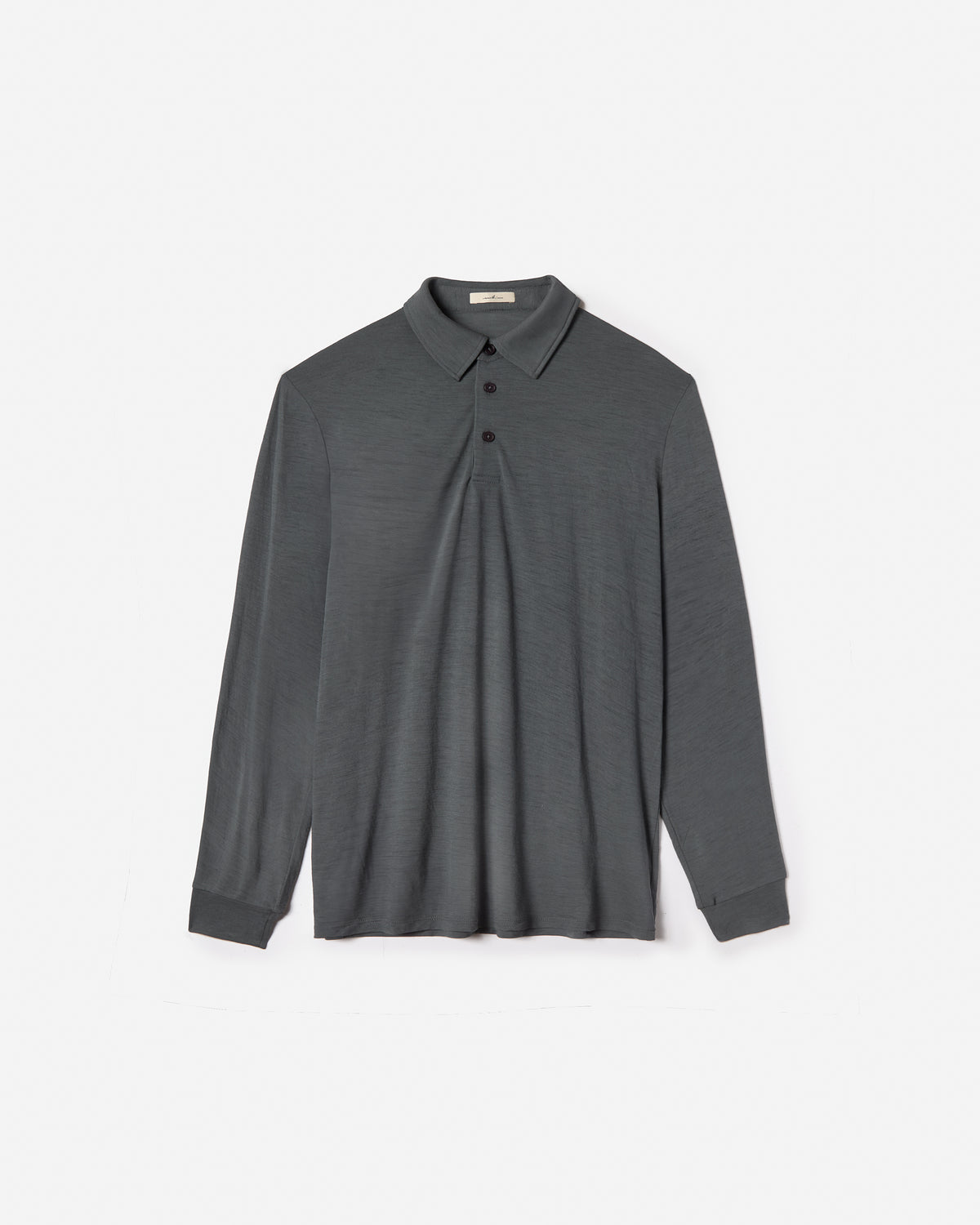 Slate Merino Long Sleeve Golf Shirt – Light Weight