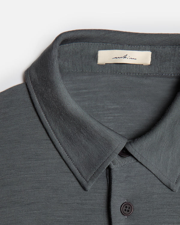 Slate Merino Long Sleeve Golf Shirt – Light Weight