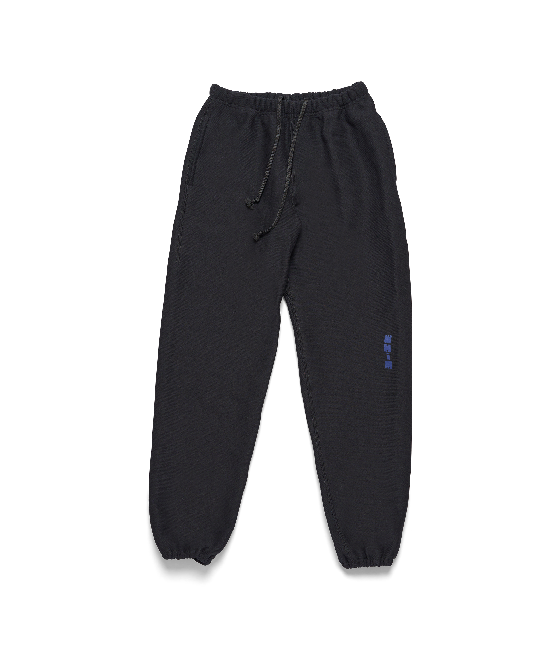 Embroidered Black Cross-Knit Heavyweight Camber Sweatpants