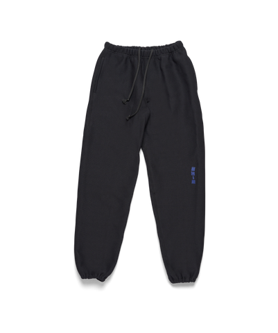 Embroidered Black Cross-Knit Heavyweight Camber Sweatpants