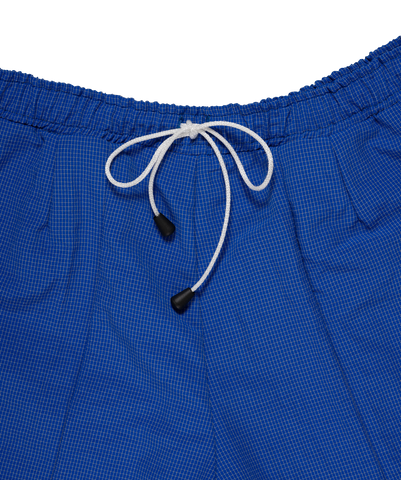 Blue Grid Nylon Sport Short