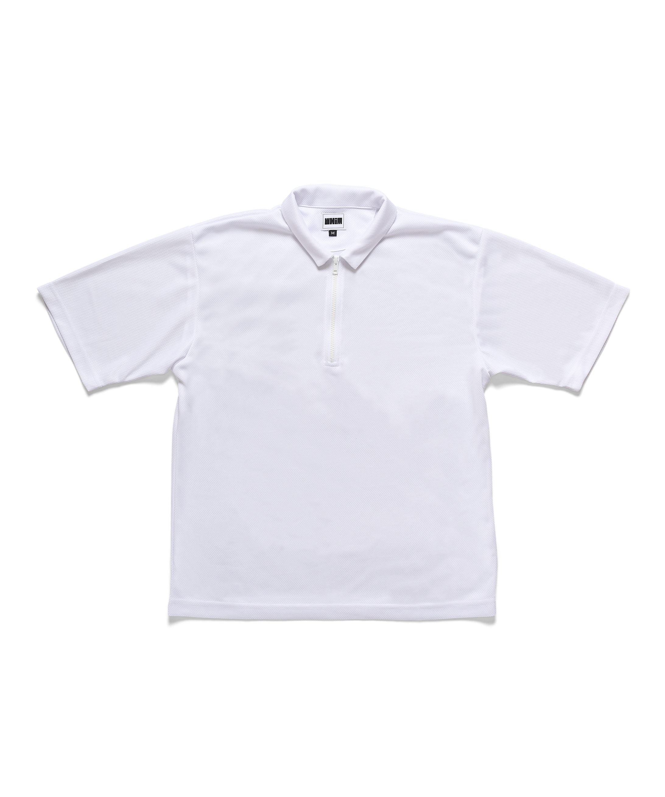 White Pindot Mesh 1/4 Zip Golf Shirt